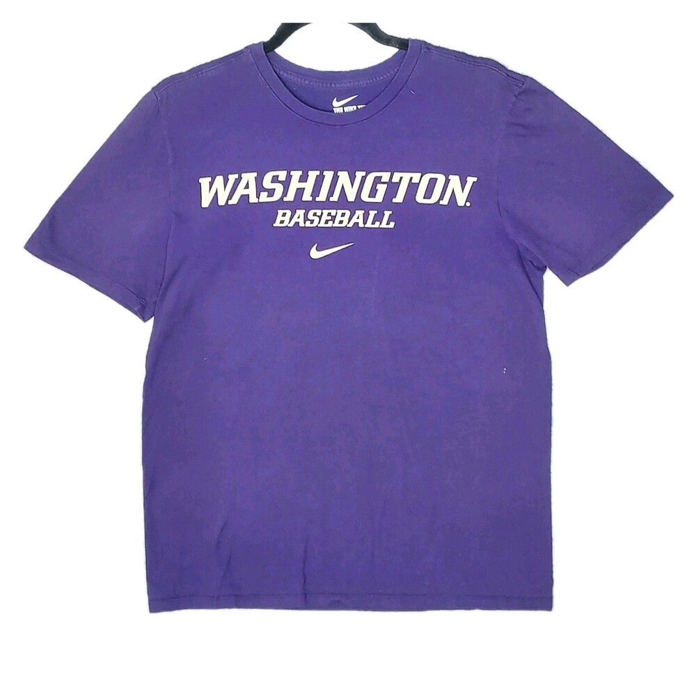 Nike Washington Baseball Graphic Women M Purple Athletic Cut Logo T-shirt Tee